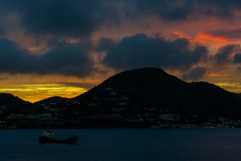 Quiet night over Sint Maarten